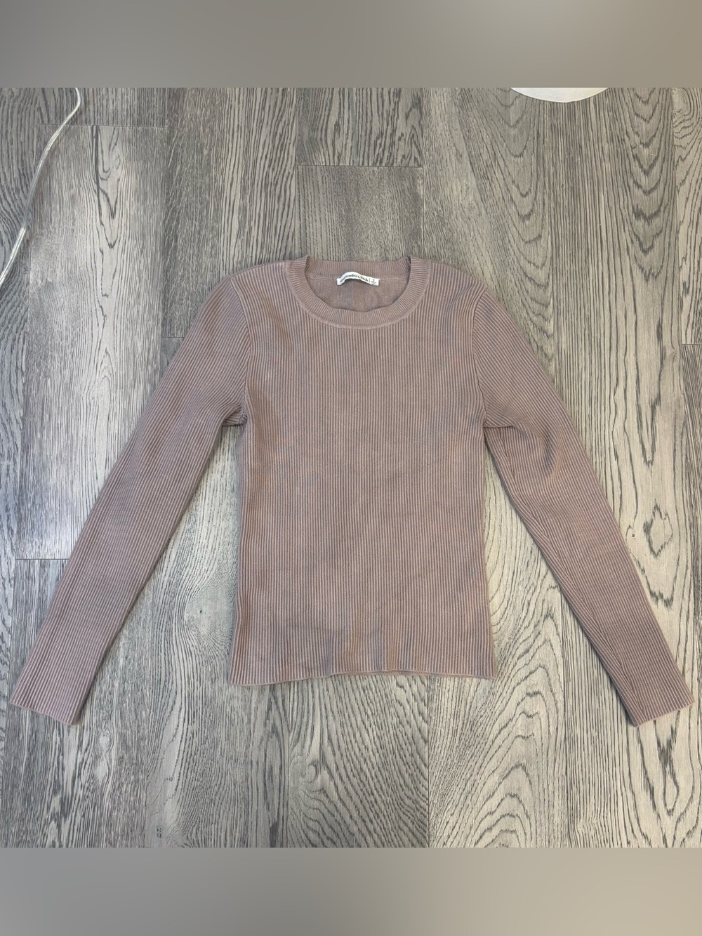 Abercrombie & Fitch Ribbed Knit Sweater Taupe Brown Long Sleeve Size S